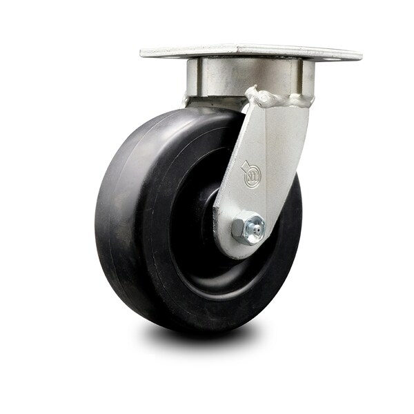 Service Caster 6 Inch Kingpinless Polyolefin Wheel Swivel Top Plate Caster SCC-KP30S620-POR - main